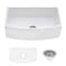 Ruvati 33 inch Fireclay White Farmhouse Kitchen Sink Bow Front Curved Apron Single Bowl RVL2398WH - alternate 5